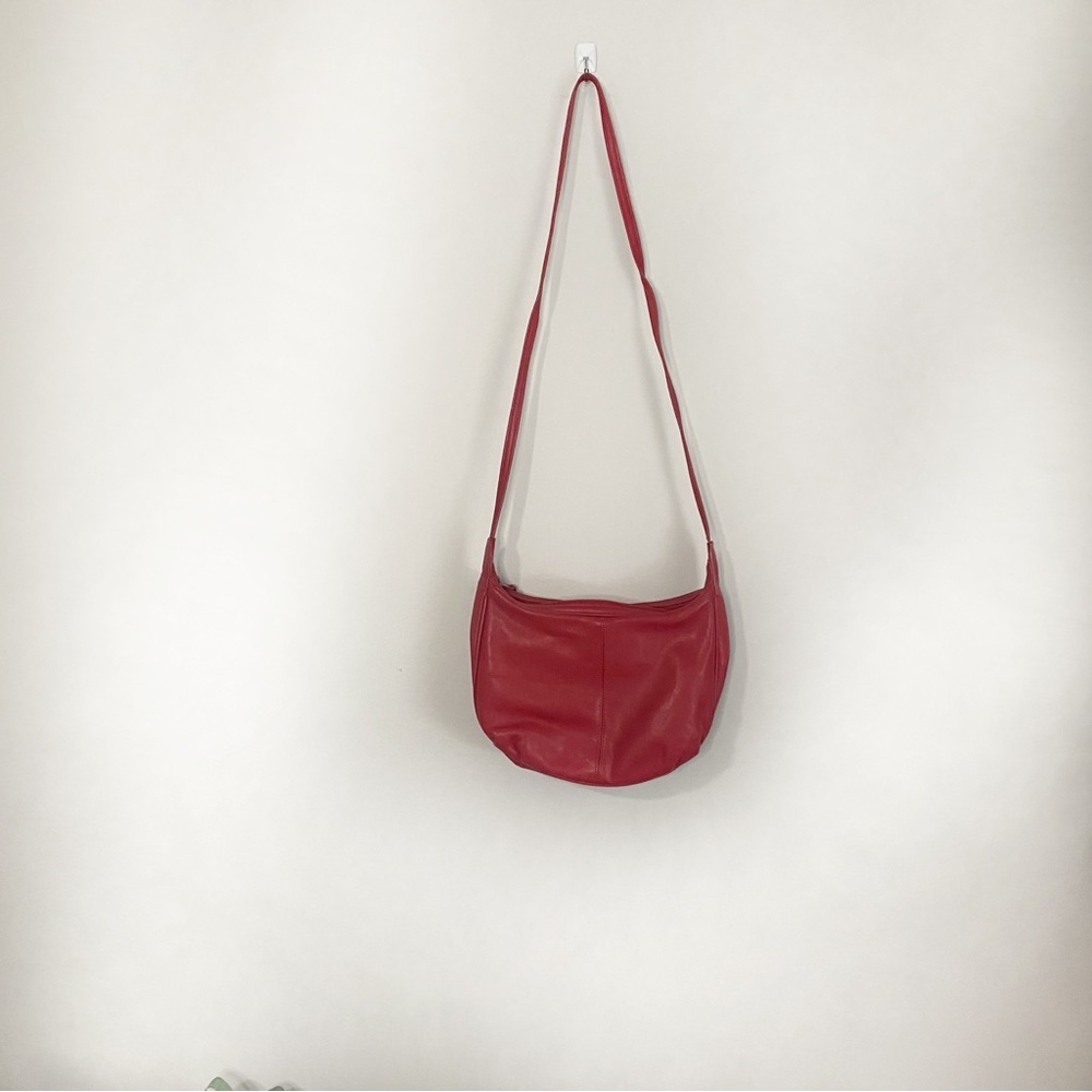 Vintage Red Leather Shoulder Bag